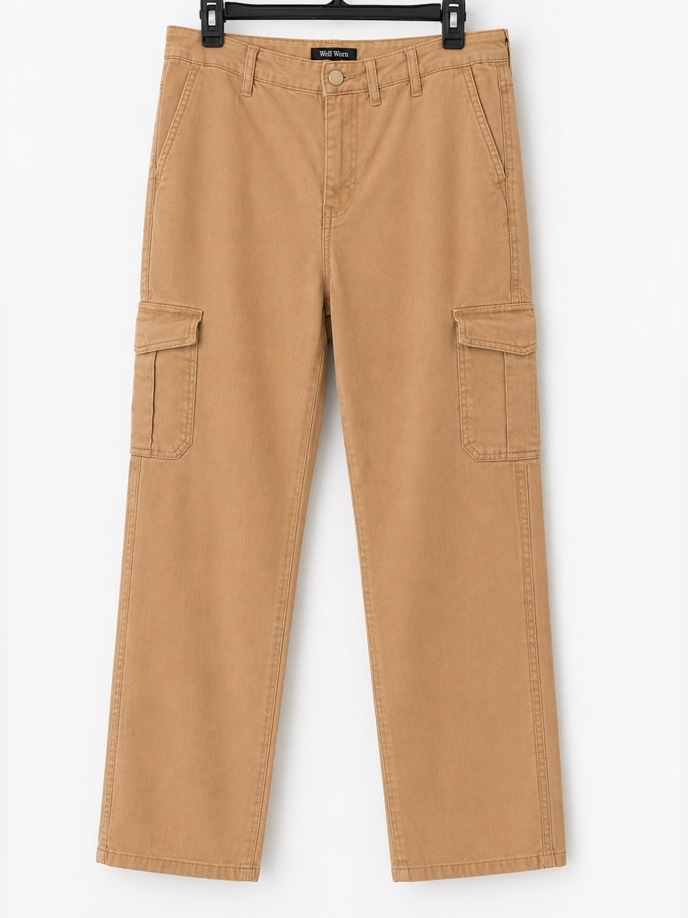 Well Worn Men’s Cargo Pants Tan Stretch Relaxed Fit 36x30
